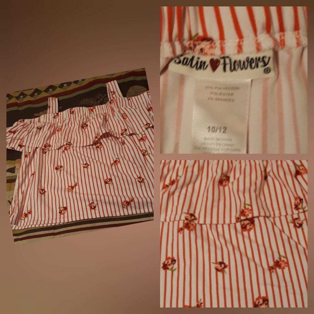 Satin Flowers Top*Girls